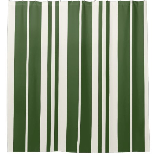 Grüne weiße Streifen Küste Duschvorhang (Vorderseite)