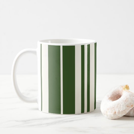 Grüne weiße Streifen Küste Kaffeetasse (Mit Donut)