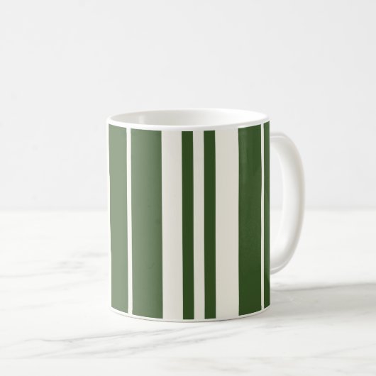 Grüne weiße Streifen Küste Kaffeetasse (VorderseiteRechts)