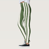 Grüne weiße Streifen Leggings (Links)