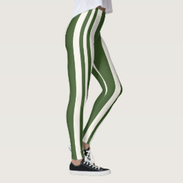 Grüne weiße Streifen Leggings