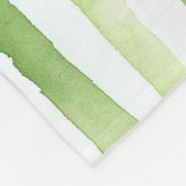 Grüne weiße Streifen rosa Flamingo Fleecedecke (Ecke)