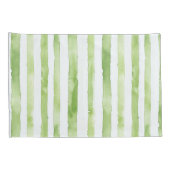 Grüne weiße Streifen rosa Flamingo Strand Kissenbezug (Rückseite-Rechts)