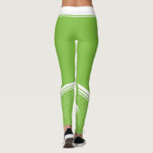 Grüne, weiße Streifen und Name modern mädchenhaft Leggings (Rückseite)
