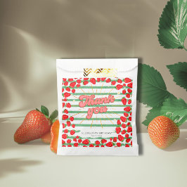 Grüne weiße Streifen Vielen Dank Red Strawberry Pa Geschenktütchen