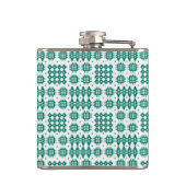 Grüne, weiße Tapisserie Monogram Hip Flask Flachmann (Rückseite)