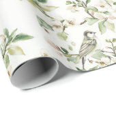 Grüne weiße Tulpen-Blumen Brausebad Geschenkpapier (Rolleneckpunkt)