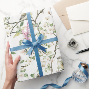 Grüne weiße Tulpen-Blumen-Junggesellinnen-Abschied Geschenkpapier