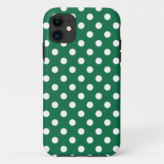 grüne, weiße und grüne Polka-Punkte Case-Mate iPhone Hülle (Rückseite)