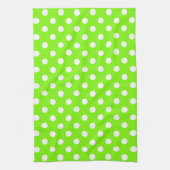 grüne, weiße und grüne Polka-Punkte Geschirrtuch (Vertikal)