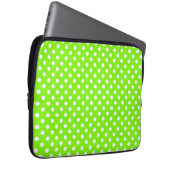 grüne, weiße und grüne Polka-Punkte Laptopschutzhülle (Vorne Rechts)