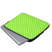 grüne, weiße und grüne Polka-Punkte Laptopschutzhülle (Vorne Knopf)