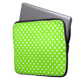 grüne, weiße und grüne Polka-Punkte Laptopschutzhülle (Vorderseite Links)