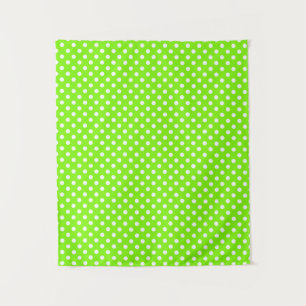 grüne, weiße und grüne Polka-Punkte Wandteppich