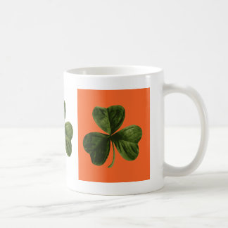 Grüne, weiße und orange Klee-Tasse Kaffeetasse