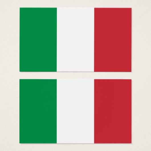 Grüne weiße und rote italienische Farbenkarte (Vorne & Hinten)