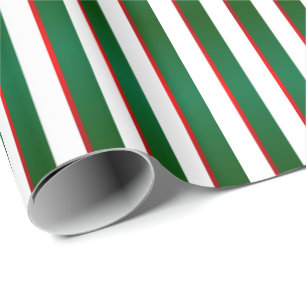 Grüne, weiße und rote Weihnachtsfeiertags-Streif Geschenkpapier