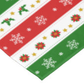 Grüne weiße und rote Weihnachtstischdecke Tischdecke (Schrägansicht)