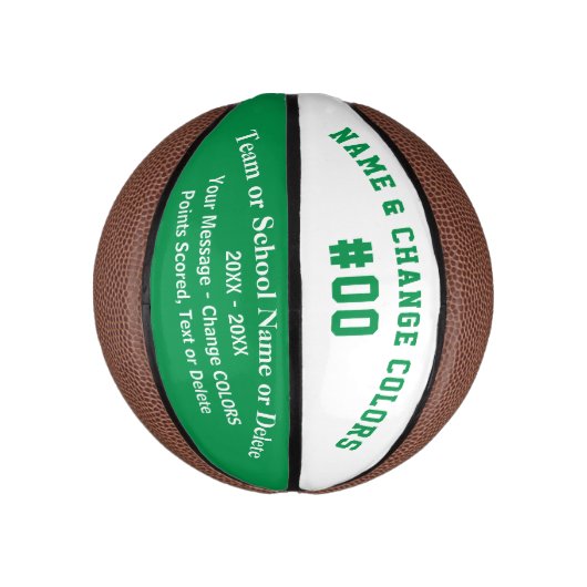 Grüne, weiße Vollgröße oder benutzerdefinierte Min Mini Basketball (Vertikal)