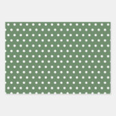 Grüne weiße Weihnachtsbäume Polka Dots Stripe Geschenkpapier Set (Vorderseite 2)