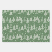 Grüne weiße Weihnachtsbäume Polka Dots Stripe Geschenkpapier Set (Vorderseite)