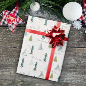Grüne weiße Weihnachtsbaumwrapping Paper Sheets Geschenkpapier Set