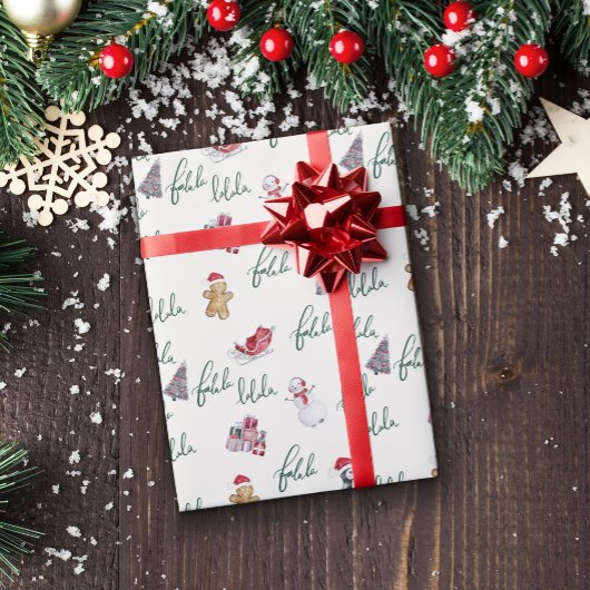 Grüne weiße Weihnachtsbaumwrapping Paper Sheets Geschenkpapier Set