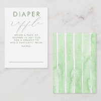 Grüne weiße Windel-Raffle-Baby-Shower-Tickets