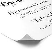 Grüne Weißer Herbst Blumen Signature Drinks Zeiche Poster (Ecke)