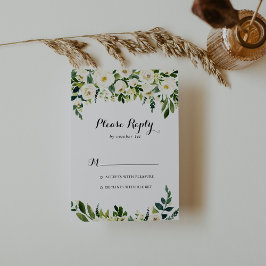 Grüne Weißer Herbst Blumenkalligraphie UAWG RSVP Karte
