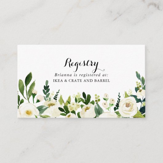 Grüne Weißer Herbst Blumenzettel Begleitkarte (Vorderseite)