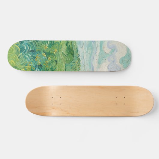 Grüne Weizen-Feld-Landschaftskunst Van Gogh Skateboard (Horizontal)