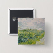 Grüne Weizenfelder - Van Gogh - c1889 Button (Vorne & Hinten)