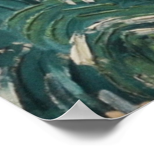 Grüne Weizenfelder - Van Gogh - c1889 Poster (Ecke)