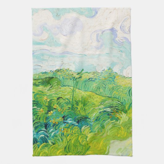 Grüne Weizenfelder, Van Gogh Geschirrtuch (Vertikal)