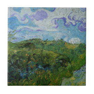 Grüne Weizenfelder von Vincent van Gogh Fliese