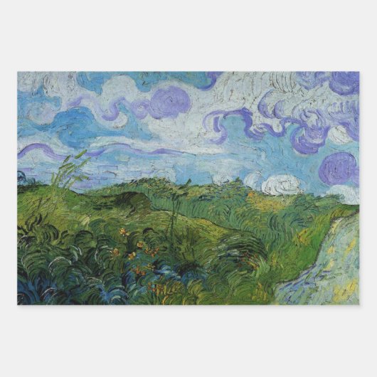Grüne Weizenfelder von Vincent van Gogh Geschenkpapier Set (Vorderseite 3)
