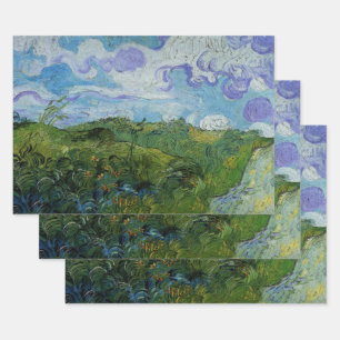 Grüne Weizenfelder von Vincent van Gogh Geschenkpapier Set