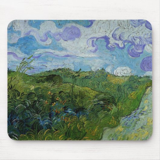 Grüne Weizenfelder von Vincent van Gogh Mousepad (Vorne)
