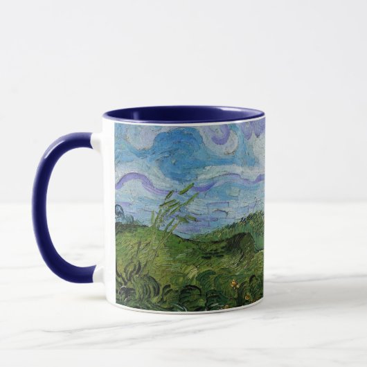 Grüne Weizenfelder von Vincent van Gogh Tasse (Links)
