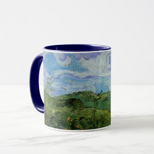 Grüne Weizenfelder von Vincent van Gogh Tasse (Vorderseite Links)