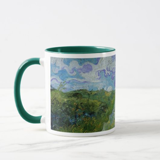Grüne Weizenfelder von Vincent van Gogh Tasse (Links)