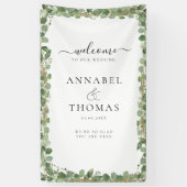 Grüne "Welcome" Hochzeit Banner (Vertikal)