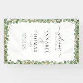 Grüne "Welcome" Hochzeit Banner (Horizontal)