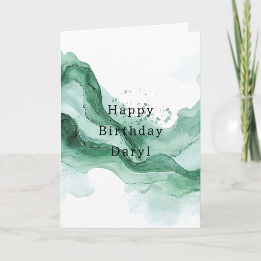 Grüne Welle Abstract Geburtstag Karte (Vorderseite)