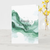 Grüne Welle Abstract Geburtstag Karte (Gelbe Blume)