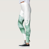 Grüne Welle Abstract Leggings (Links)