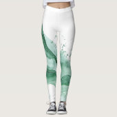Grüne Welle Abstract Leggings (Vorderseite)
