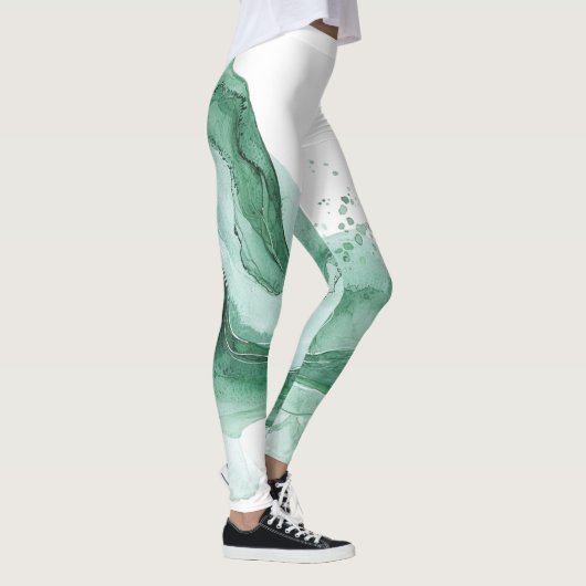 Grüne Welle Abstract Leggings (Rechts)