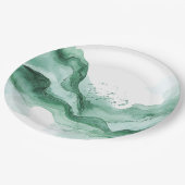 Grüne Welle Abstract Pappteller (Schrägansicht)